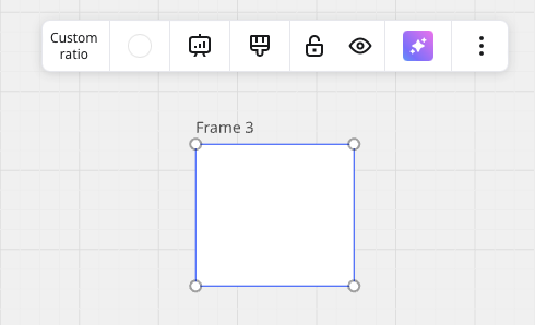 Miro custom frame displaying the highlighted corners to drag in or out to adjust size